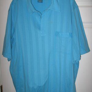 Tropi-Cool by Haband Powder Blue Banded Bottom Polo Shirt Men's 3XL